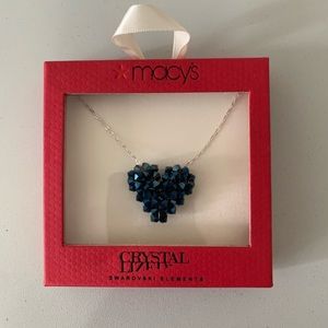 NWT Sterling Silver Swarovski Elements Heart Necklace